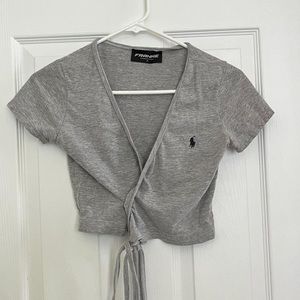 Frankie Collective Rework Vintage Polo Wrap Top
